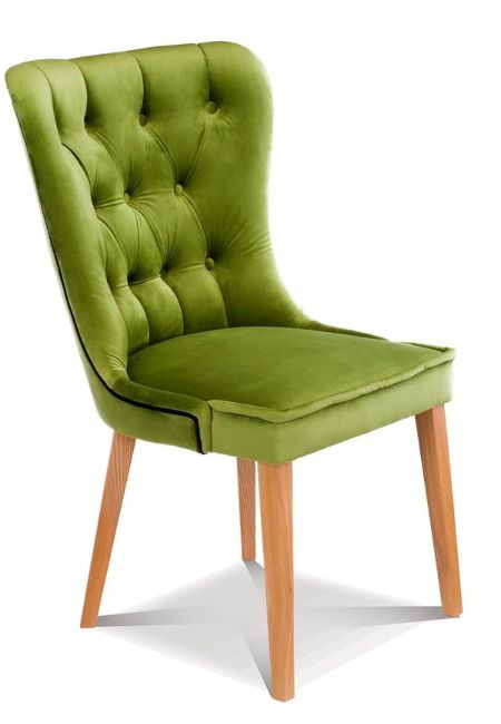 Zielone krzesło do białego stołu - w stylu inspirowanym naturą