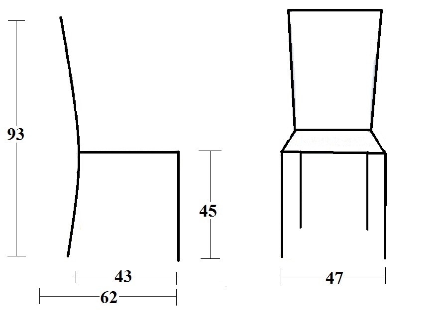 Krzesło DELFIN wymiary