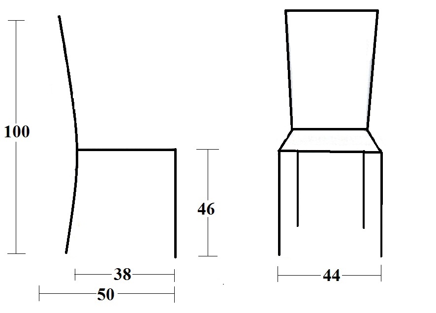 Krzesło ROT szczebelki wymiary
